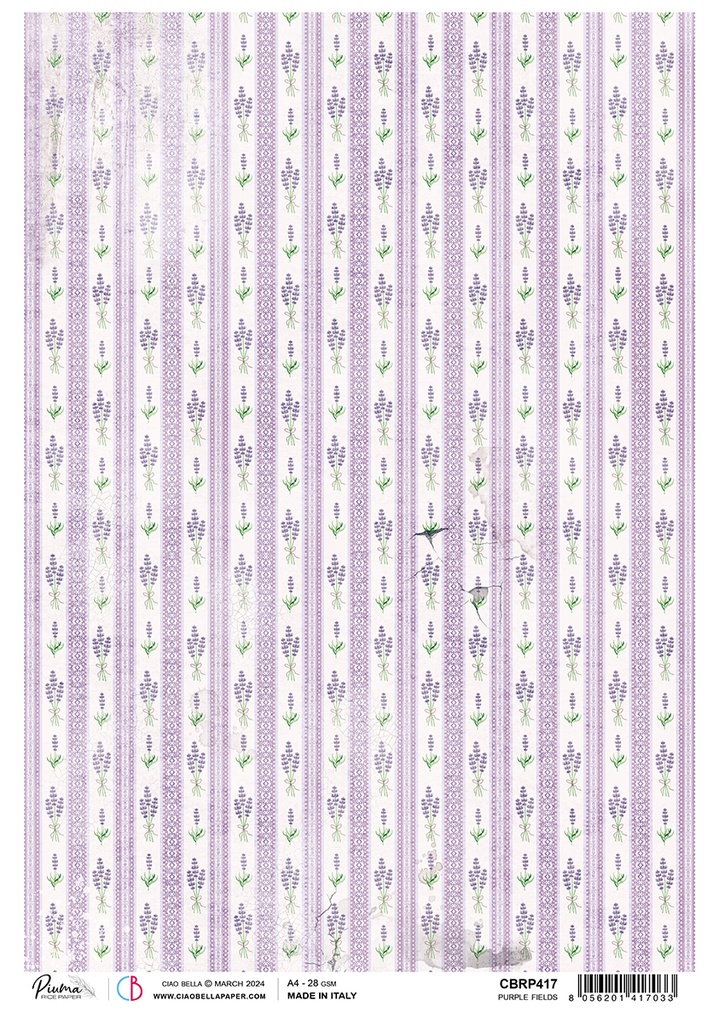 Ciao Bella Rice Paper A4 Piuma Purple Fields(5 sheets)