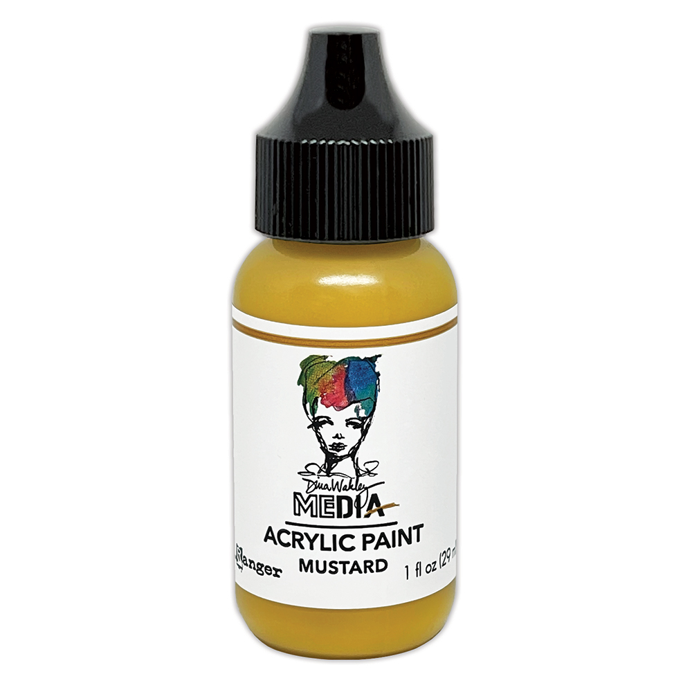 Dina Wakley MEdia Acrylic Paints - Mustard (1oz)
