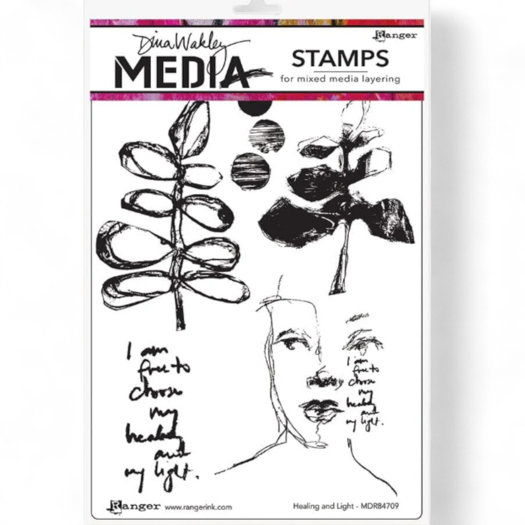 Dina Wakley MEdia Rubber Stamps - Healing & Light 
