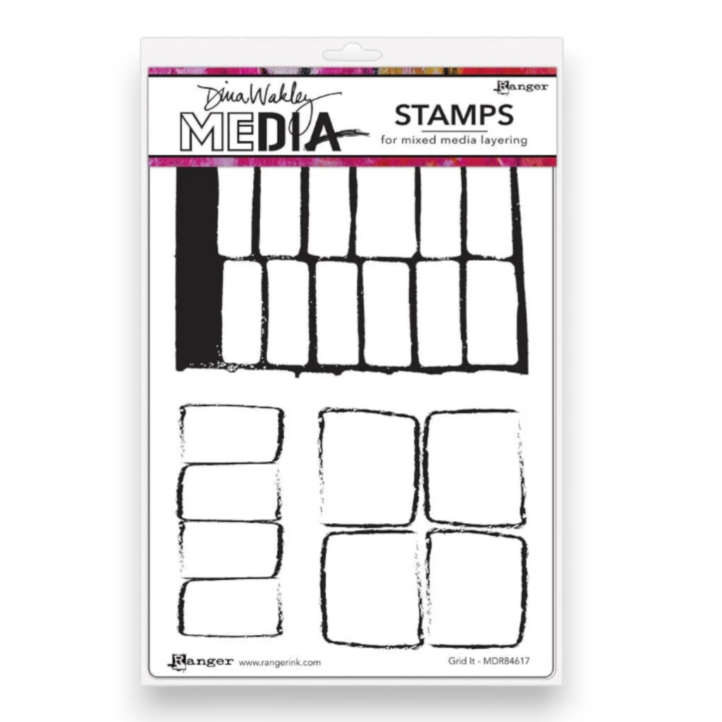 Dina Wakley MEdia Rubber Stamps - Grid It 