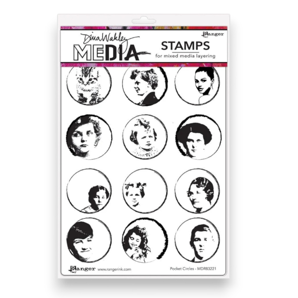 Dina Wakley MEdia Rubber Stamps - Pocket Circles 