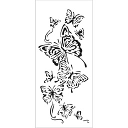 [TCW2318] 4x9 Slimline Stencil Flying Butterflies