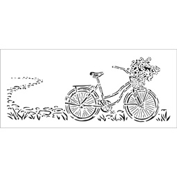 [TCW2321] 4x9 Slimline Stencil Pretty Bicycle
