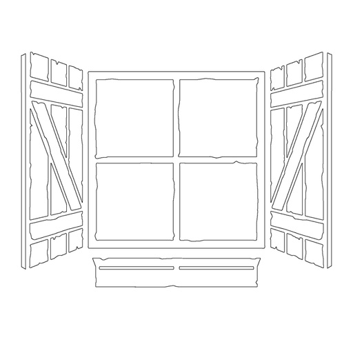 Through the Window - 6" x 8" MajeMask Stencil