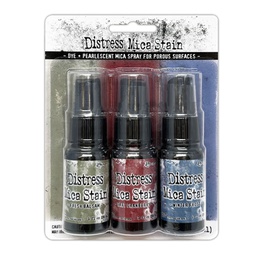 [TSCK81159] Distress Mica Stains Holiday Set 3  (Includes Fresh Balsam, Tart Cranberry &amp; Winter Frost) - Tim Holtz Limited Edition