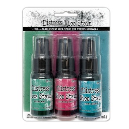 [TSCK81166] Distress Mica Stains Holiday Set 4  (Includes Merry Mint, Cocktail Party &amp; Shiny Bauble) - Tim Holtz Limited Edition