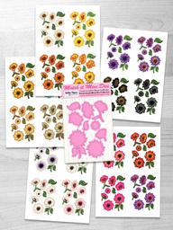 [DMMI147-DMMIPP147] Mini Match It - Sunflower Die and Flower Sheets with Forever Code - DMMI147-DMMI147