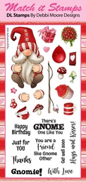 [DMRS002] Debbi Moore Designs Celebrations Gnomes Match It Rubber Stamp Set