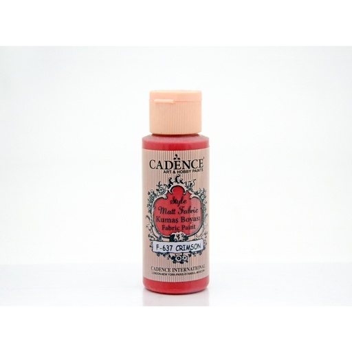 Cadence Style Matt Fabric Paint - Crimson Red (59ml)