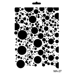 [CA018719] 21 x 29 Mix Media Stencil - Vintage Bubbles