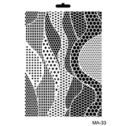 [CA018771] 21x 29 Mix Media Stencil - Multi Waves