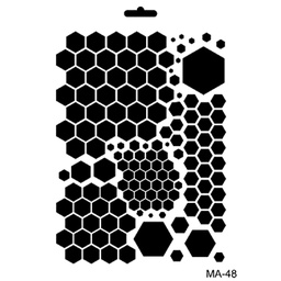 [CA018924] 21 x 29 Mix Media Stencil - Distress Honeycomb