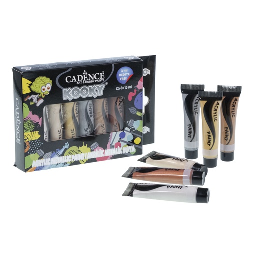 Cadence Kooky Metallic Acrylic Paint Set - (6 Pieces)