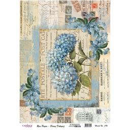 [CA735691] Rice Decoupage Paper - Hydrangea Blue