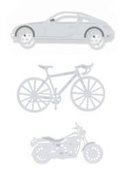 [CC0133] Sweet Dixie Car, Bike and Motor Bike Die Set