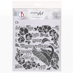 [CBMS8011] Ciao Bella Texture Stencil 8&quot; x 8&quot; - Black Swan