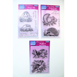 [SS014] Sweet Dixie Clear Stamp Bundle - Squirrel &amp; Hedgehog, Bullfinch &amp; Wren, Guinea Pig &amp; Hamster