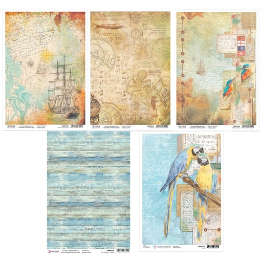 Ciao Bella Paper Vintage Ocean Rice Paper Selection (5 designs)