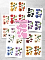 [DMMI148] Mini Match It - Poppy Flower Die and Flower Sheets with Forever Code