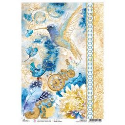 [CBRP310] Radiant Hummingbird Indigo - Ciao Bella Piuma Rice Paper A4 - 5 pack