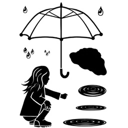 [CDCCSTUMB-01] Umbrella Weather A7 Clear Stamp Set