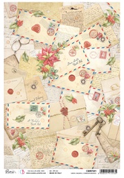 [CBRP381] Santa cheerful correspondence - Ciao Bella Piuma Rice Paper A4 - 5 pack