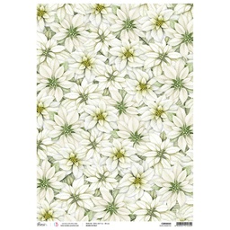 [CBRM085] Rice Paper A3 Piuma White Poinsettia - 3 pack