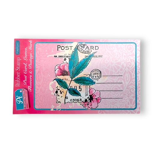 Personal Impressions Post Card, Leaves, Flowers & Postage Mark Stamp Set