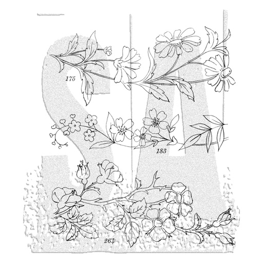 Tim Holtz - Stampers Anonymous Cling Stamps - Embroidery