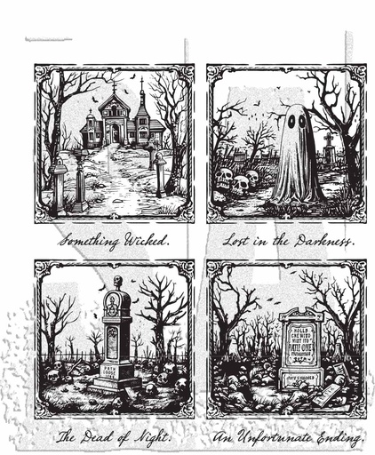 Tim Holtz - Stampers Anonymous Cling Stamps - Framed Frights