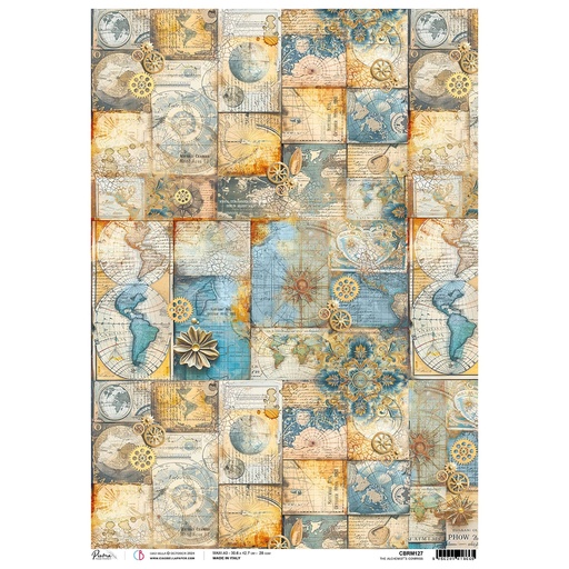 Ciao Bella Paper - The Alchemist's Compass A3 rice paper (SINGLE Sheet)