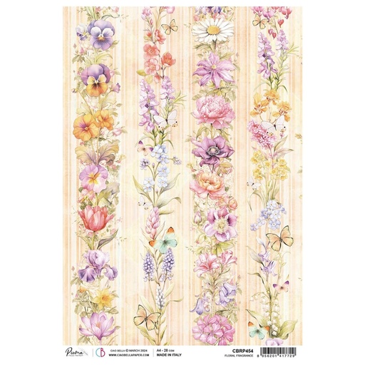 Floral Fragrance - Ciao Bella Piuma Rice Paper A4 - 5 Pack