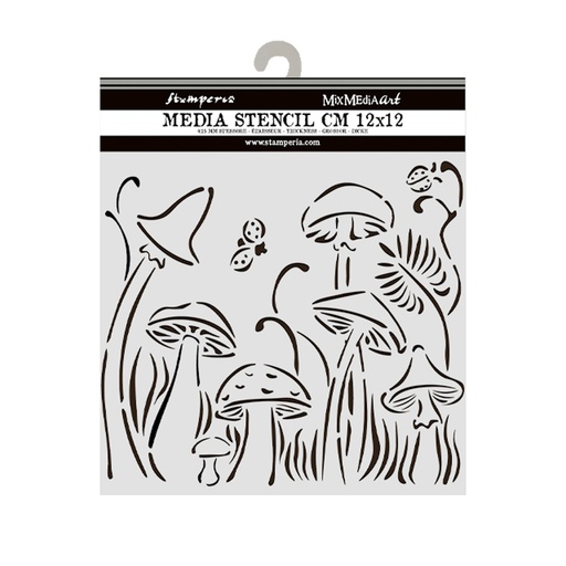 Stamperia - Hidden Grove - Mushrooms Stencil (12cmx12cm)