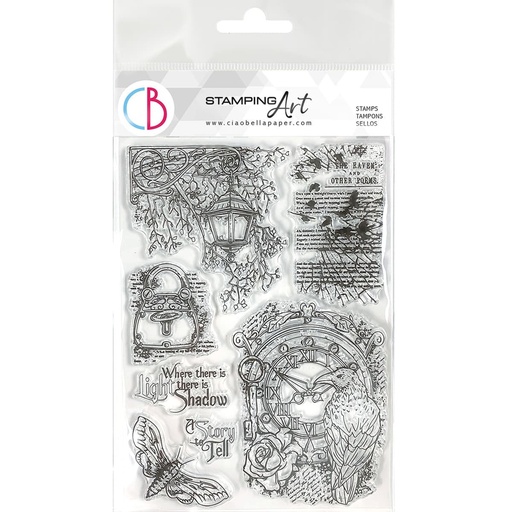 Ciao Bella Paper - The Raven 6"x8" stamp set