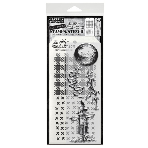 Tim Holtz Mixed-Media Stamps & Stencil Set - The Scarecrow