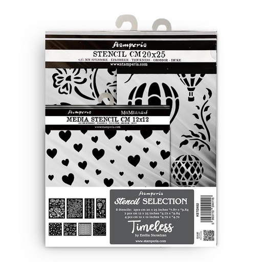 Stamperia - Timeless - Assortment stencils (8 pcs)