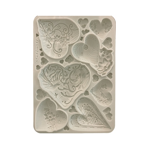 Stamperia -  Alice in Christmas - A5 Silicon mould - Simple Hearts