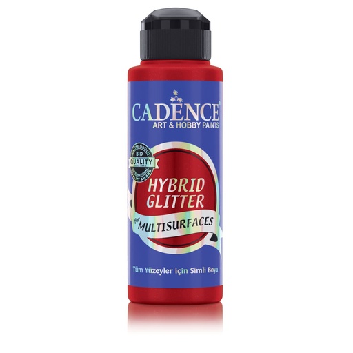 Cadence Hybrid Glitter Paint - Crimson Red + Silver Glitter (120 ml)