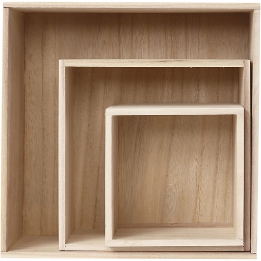 Creativ - Wooden Square Storage Boxes (3pcs)
