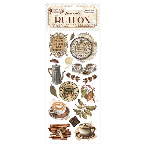 Stamperia - Coffee & Chocolate - Rub On - All You Need is Love & Coffee