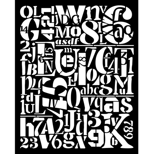 Stamperia - Furry Friends - Numbers & Letters Stencil (20x25cm)