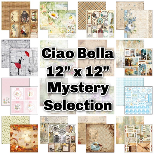 Ciao Bella Paper 12"x12" Paper Mystery Selection in Storage Wallet (20 sheets) 
