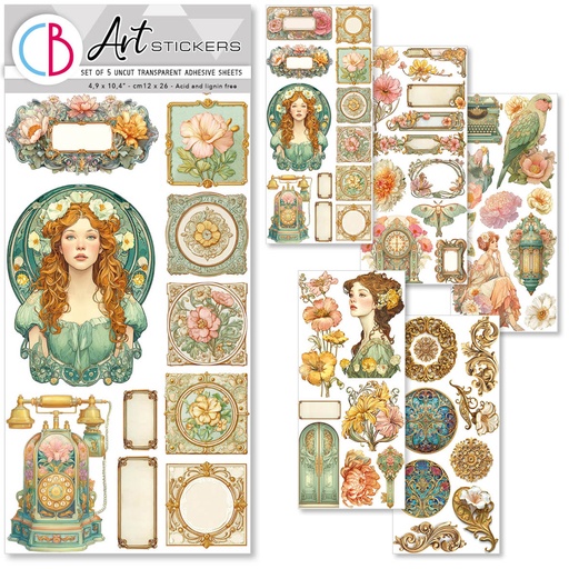 Ciao Bella Paper - Artemis - Art Stickers (5 sheets)