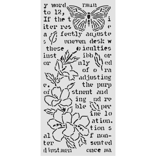 Stamperia - Secret Diary - Butterfly and Flower 12x25cm Stencil (New Design)