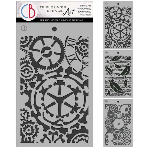 Ciao Bella Paper - Typographic - Triple Layer Stencil Set (5"x8") 