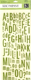 [567078] Glitter Alphabet Stickers Green