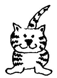 [4004AA] Cheeky Cat - Traditional Wood Mounted Stamp
