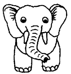 [471AA] Tiny Elephant - Traditional Wood Mounted Stamp