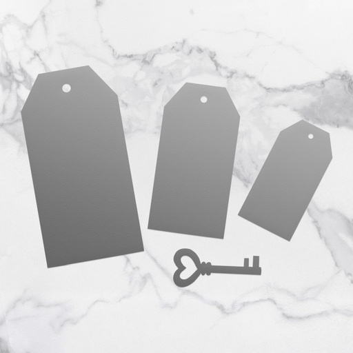 Straight Tags Cutting Die Set 4pc Dies