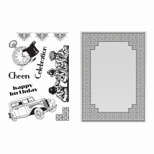 Ultimate Crafts Cubic Celebration Stamp & Embossing Folder Set